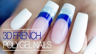 First Time Trying 3D FRENCH NAILS with Poly Gel Tutorial