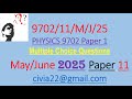 Part 4:  May/June 2025 Physics 9702  Paper 11 [Qns 31 to 40] #education ##science #physics #reddit