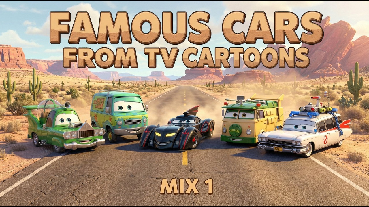 Famous Cars from TV Cartoons Mix 1