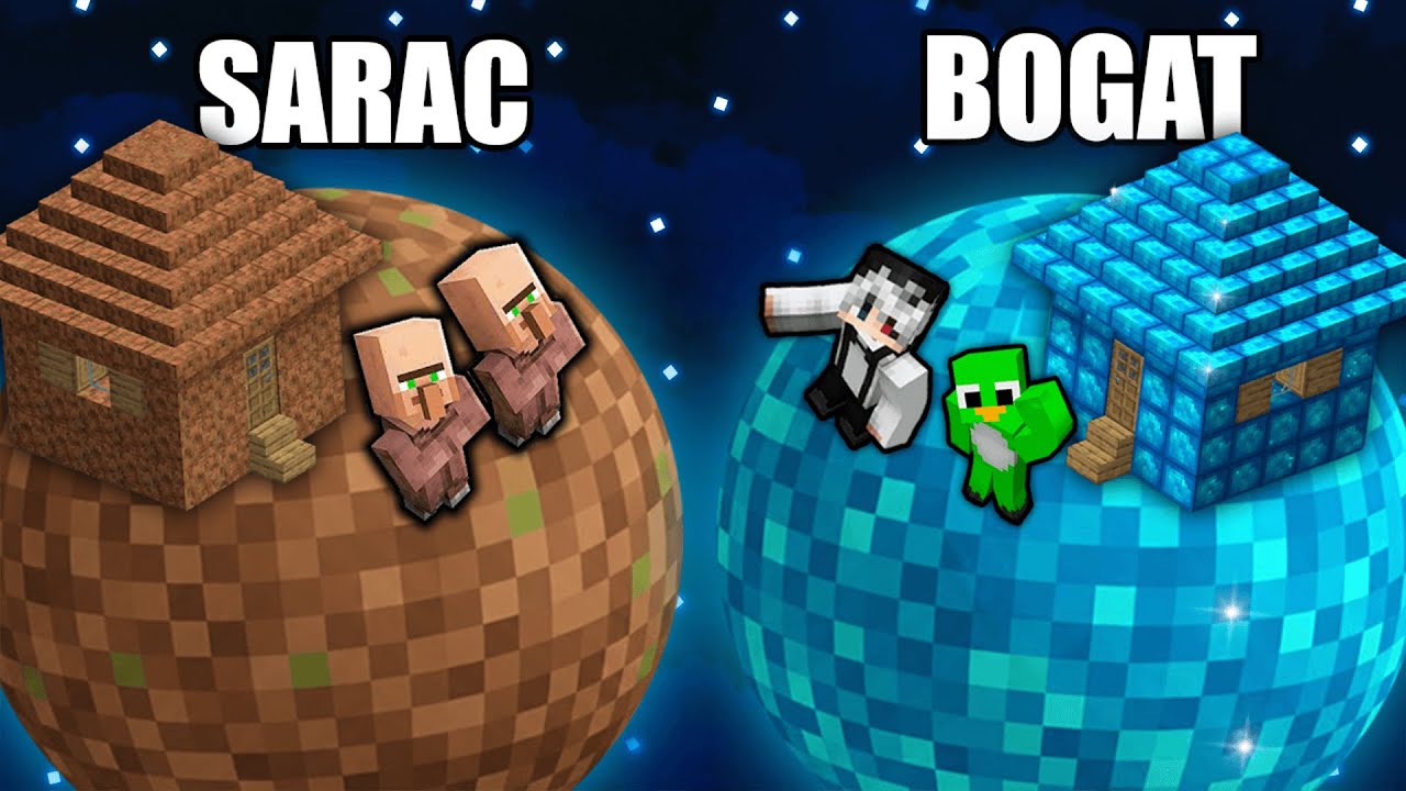 Planeta de BOGATI vs Planeta de SARACI din MINECRAFT..