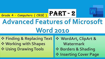 Advanced Features of MS Word ( Class 4 CBSE ) Part - 2