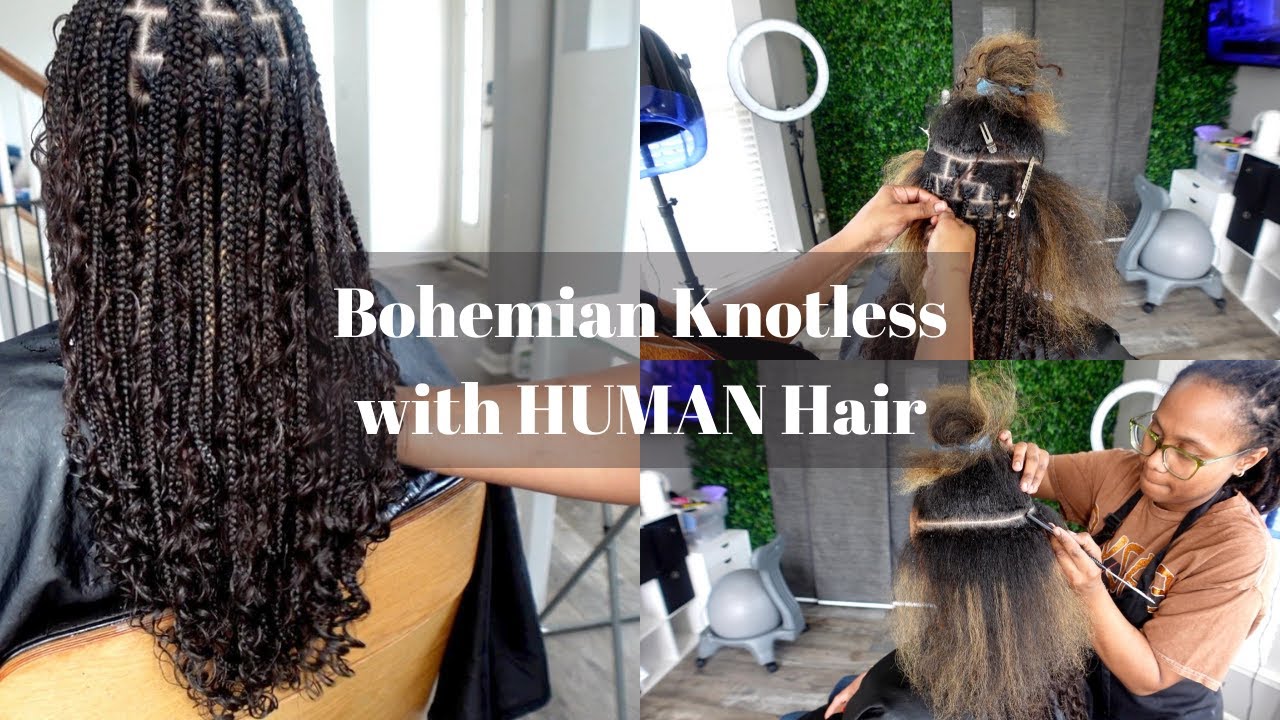 Bohemian Knotless Braids With Human Hair Tutorial | Very Detailed | Boho  Knotless Braids |Human Hair - Youtube