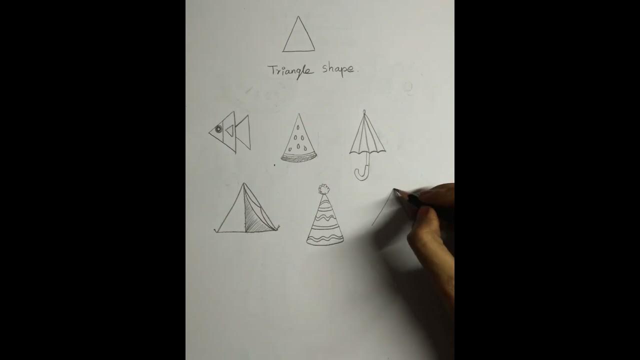 How to draw easy things using triangle shape ||Free hand drawing||Class ...