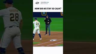 That fake fooled him 😮#baseball