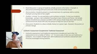 Chapter 4: Authentic Assessment:Meaning,Methods and Tools