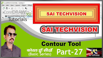 How to use Contour Tool in CorelDraw X8 in Hindi (Basic Series) Part-27