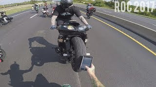 Biker On Highway Stands Backward On Seat Texting REC FB Video + Raw Footage Ride Of The Century