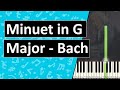 Minuet in G Major -  Bach  ♫ Easy Piano Tutorial ♬ Synthesia ♬
