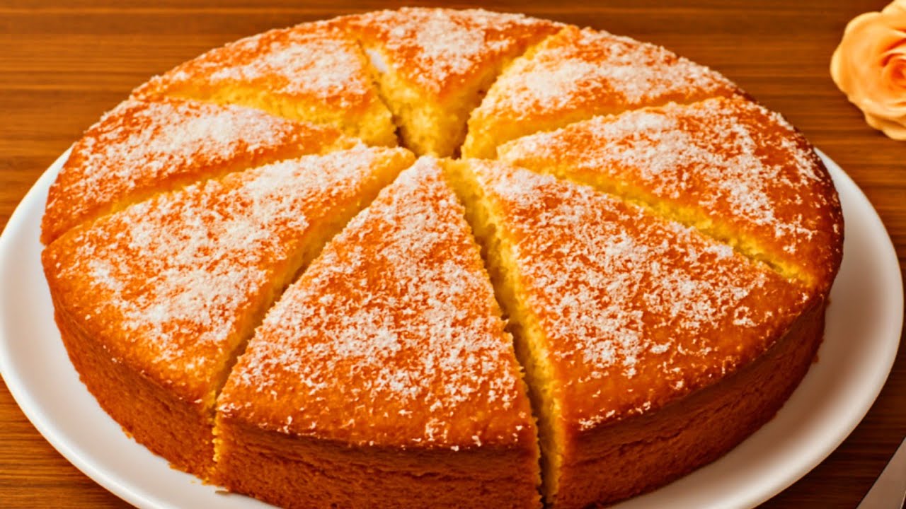  بسبوسة كيك سهلة واقتصادية بدون دقيق أبيض سريعة بحجم عائلي لذيذة وكدوب فالفم  