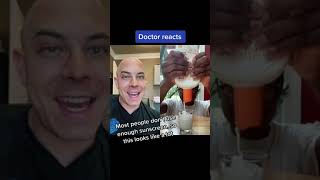Doctor reacts to the shocking amount of sunscreen! #sunscreen #dermreacts #tanning #sun