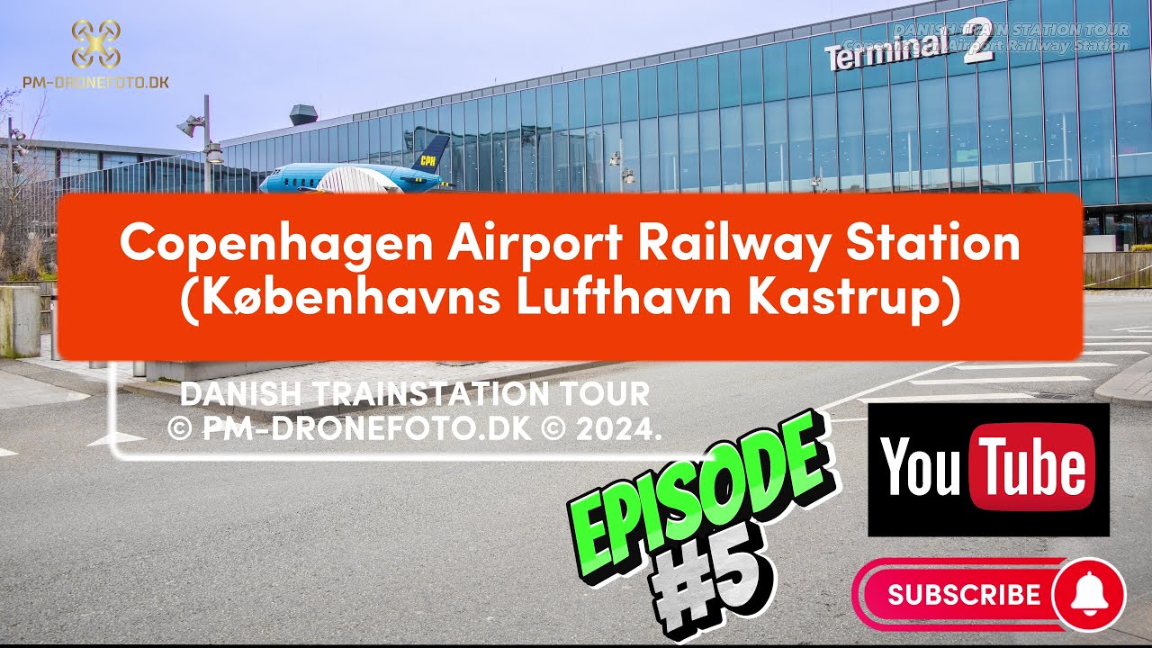 4K - Danish Train Station Tour - Ep. 5: Copenhagen Airport Railway Station.