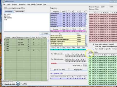 OER Simulator 8085 Microprocessor Introduction - YouTube