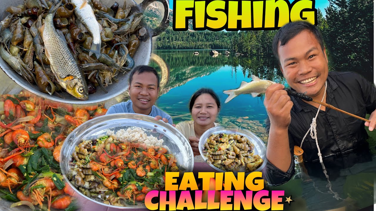 Fishing and Catching 🦀 Crab and Prawns 🦐 | Eating Challenges with Pregnant 🤰 Wife | Full Mukbang