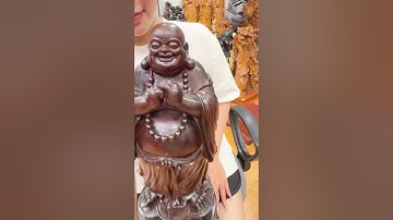 Tượng Phật Di Lặc Chúc Phúc Gỗ Trắc Siêu Kĩ Đẹp #tuonggodocdao #tuongdilacdep #gotrac