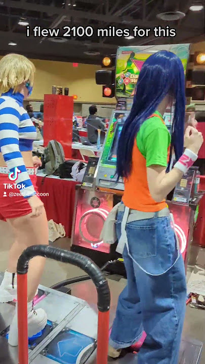 we did DDR cosplay while playing DDR! #cosplay #cosplayers #DDR #dancedancerevolution