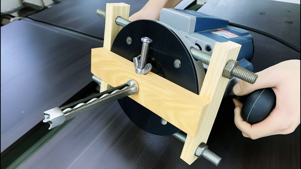 Secret to using handheld TUBE machine | Mortise square hole drilling with round drill bit