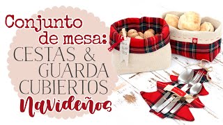 Conjunto de Mesa de Navidad: Cestas y Guarda Cubiertos - Súper Fácil y Rápido de Realizar!!