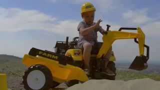Żółta Koparka w akcji! Traktor FALK 2085XC Constructor + Kask + Pachołki