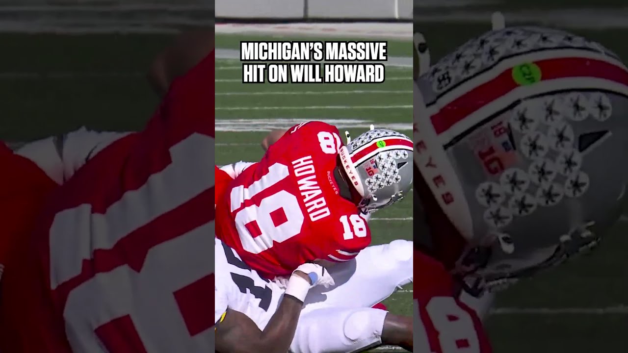 Will Howard took a MASSIVE hit against Michigan #cfb #football #ohiostate #michigan