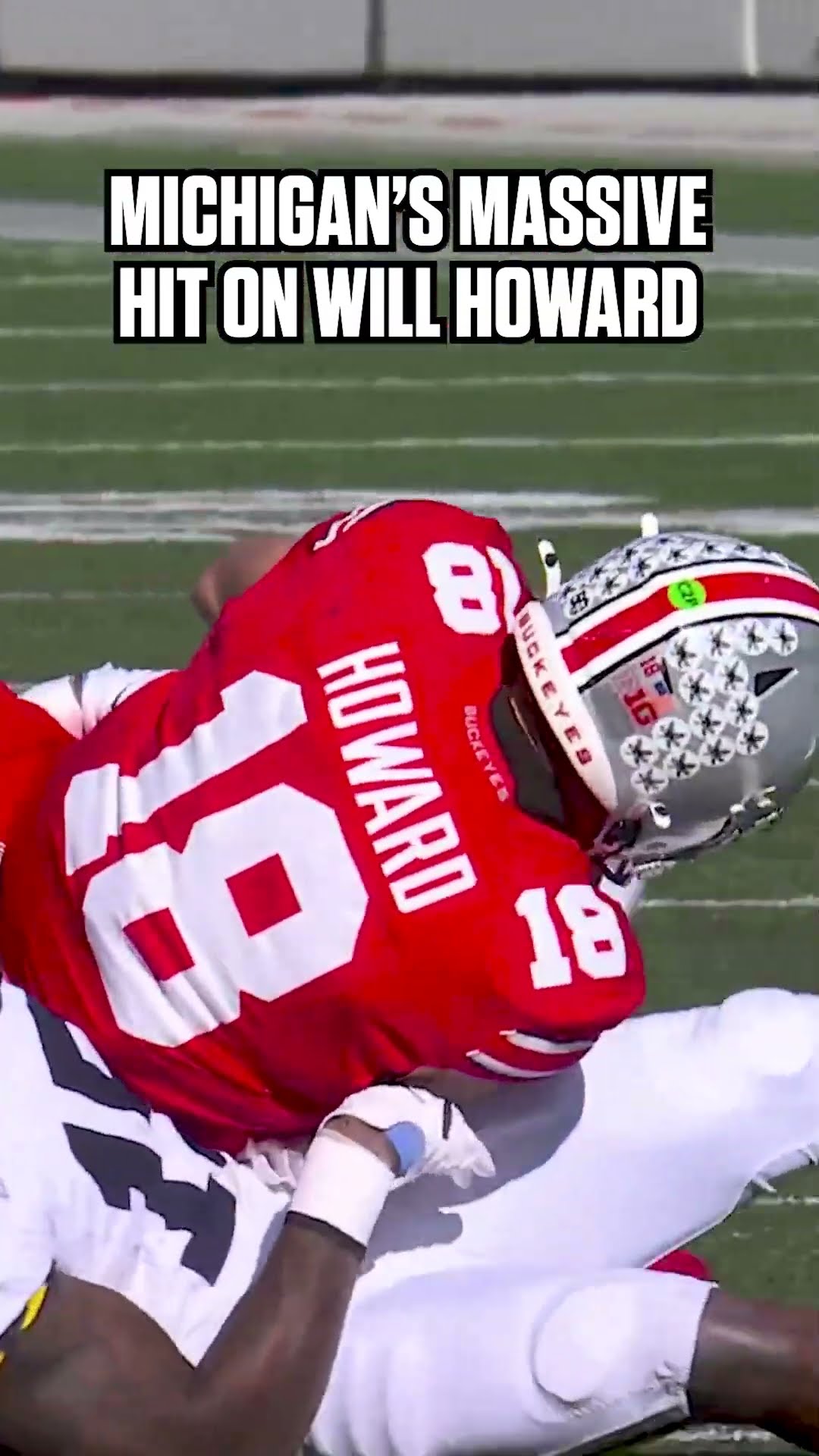 Will Howard took a MASSIVE hit against Michigan #cfb #football #ohiostate #michigan