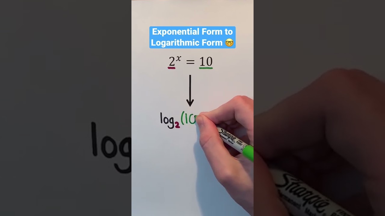 Exponential Form to Logarithmic Form #Shorts #algebra #math #maths #mathematics #lesson #howto