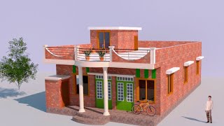 beautiful indianstyle simple village home design, 4 bedroom house 3d design with front Elevation ||