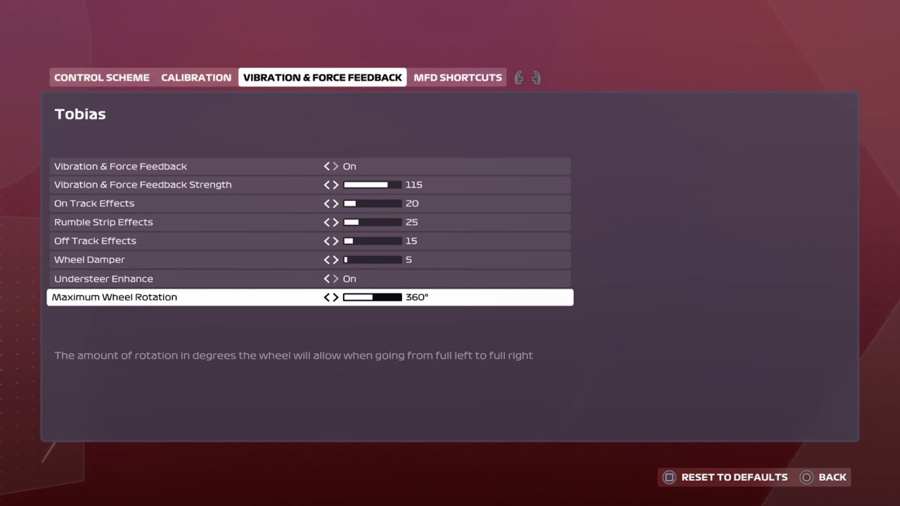 Controls, FFB, Cam Settings | F1 2020