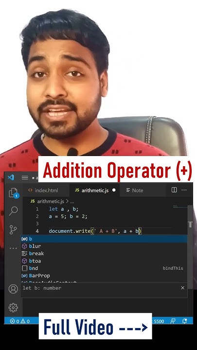 Addition Operator in Javascript - YouTube