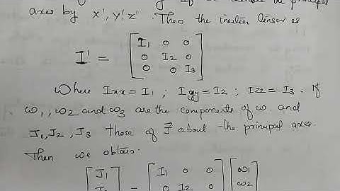 Principal axes , Eigen values of the inertia tensor