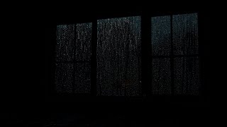 Black Screen Window | Goodbye Stress to fall Asleep Fast with Heavy Rain & Strong Thunder at Night