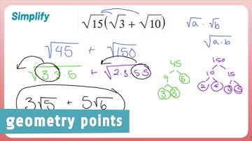 Geometry Points: Multiplying Square Roots Using Distributive Property