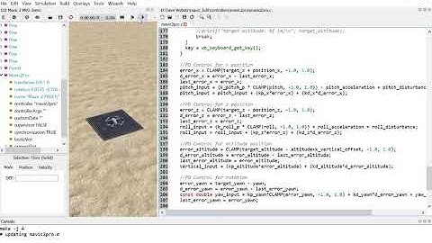 Webots PD Controller for DJI Mavic 2 Pro Lock and Move Position
