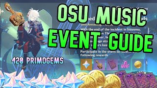 NEW Music Rhythm Event Guide (420 PRIMOGEMS) - Genshin Osu Zither Instrument