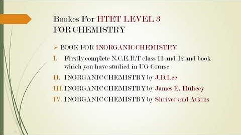 BEST BOOKS FOR HTET PGT CHEMISTRY