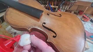 : Restaurac~ao de violino Tranquilo Giannini c'opia Stradivarius 1747