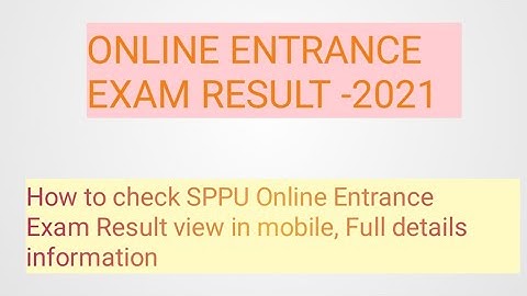 #How to Check Savitribai Phule Pune University_Online Entrance Exam Result_Check on the mobile !