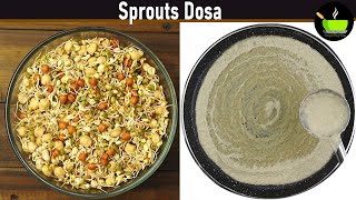 No Rice No Eno No Soda No Fermentation | Mixed Sprouts Dosa Recipe | Weight Loss Breakfast Recipe