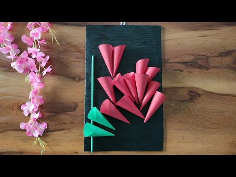 DIY - wall decoration ideas - paper flower wall hanging - wall hanging craft