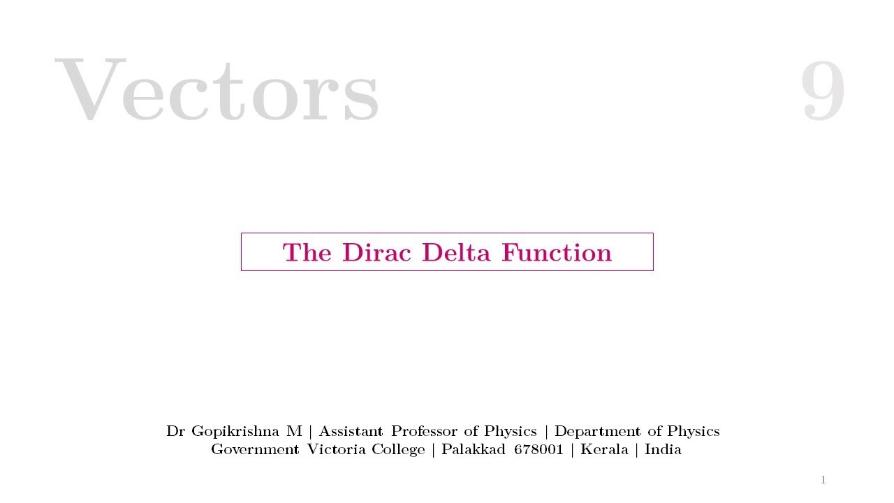1-D Dirac Delta Function - YouTube