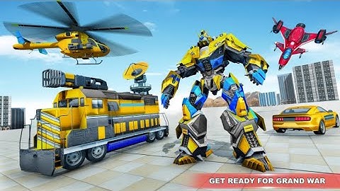 Train Robot Car Game – Helicopter Robot Game 2021 Go Jins - Robot Games and Shooting Games Gameplay
