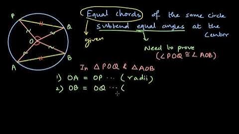 Proof: Equal chords subtend equal angles | Circle | Odiya Class X Geometry | Khan Academy