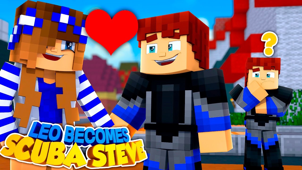 LITTLE CARLY KISSES SCUBA STEVE!! (Minecraft Date Night)