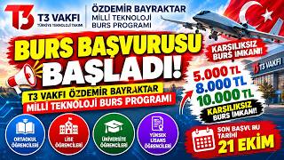 📢BURS BAŞVURUSU BAŞLADI! T3 VAKFI ÖZDEMİR BAYRAKTAR MİLLÎ TEKNOLOJİ BURS PROGRAMI! #2026yks #kyk