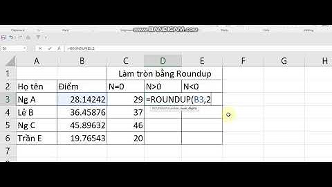 Làm tròn số liệu Excel bằng hàm ROUNDUP