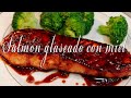 Salmón glaseado con miel