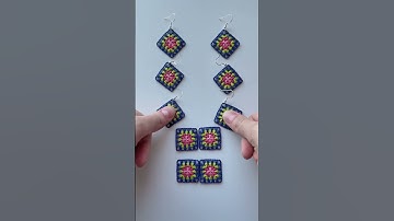 I made crochet earrings from clay #polymerclay #clayjewelry