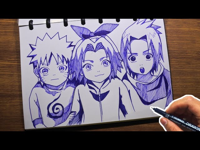 NARUTO SAKURA E SASUKE Criança / Drawing Naruto Sakura e Sasuke Child 🤍 