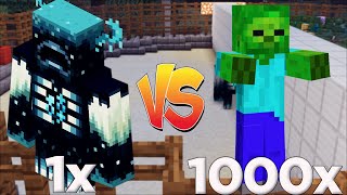 1 WARDEN VS 1000 ZOMBİ !!! Minecraft: Mob Savaşları #31