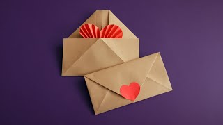 Простой оригами конвертик своими руками • Подарочный конверт из бумаги без клея • Origami Envelope
