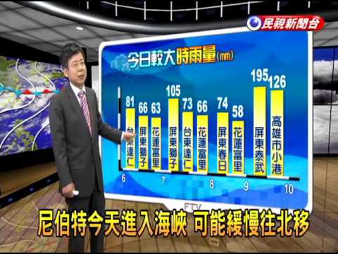 2016/07/08 尼伯特今天進入海峽 可能緩慢往北移－民視新聞